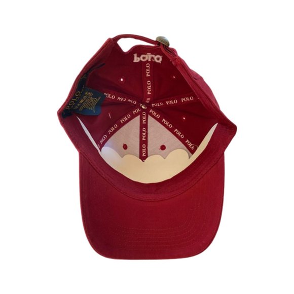 NWT Polo Ralph Lauren Maroon Classic Cotton Baseball Cap Logo Embroidered - Picture 3 of 4